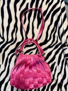 Harvey's Seatbelt bag- Stella Pink Woven Satchel Handbag - Women Bags